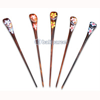 Wooden Hair Stick With Painting, From Sono Wood