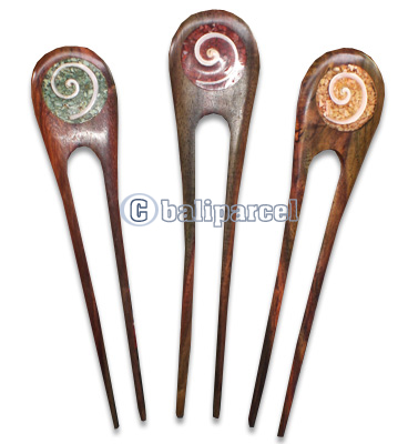 Wooden Hair Stick With Coral, From Sono Wood (mixed Color)