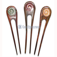 Wooden Hair Stick With Coral, From Sono Wood (mixed Color)