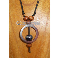 Wooden Necklace With Glassbeaded