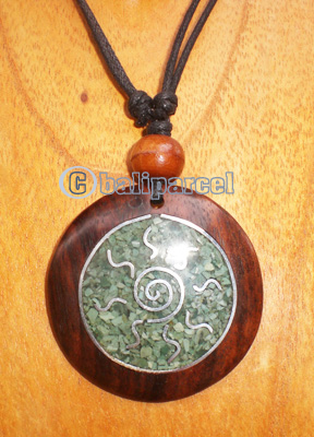 Wooden Necklace With Coral