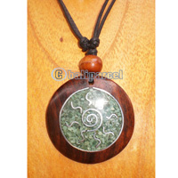 Wooden Necklace With Coral
