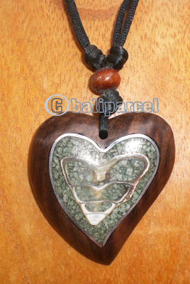 Wooden Necklace With Coral