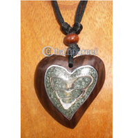 Wooden Necklace With Coral