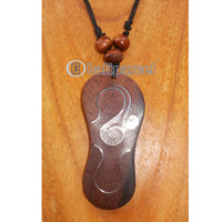Wooden Necklace With Stainless