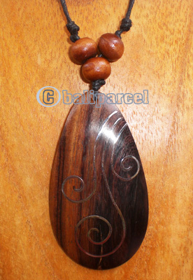 Wooden Necklace With Stainless
