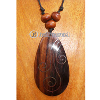 Wooden Necklace With Stainless