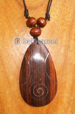 Wooden Necklace With Stainless