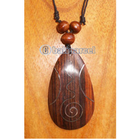 Wooden Necklace With Stainless