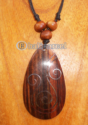 Wooden Necklace With Stainless