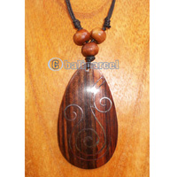 Wooden Necklace With Stainless