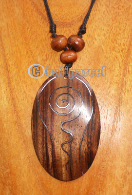 Wooden Necklace With Stainless