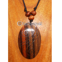 Wooden Necklace With Stainless
