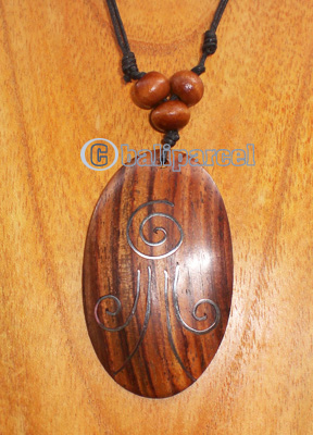 Wooden Necklace With Stainless