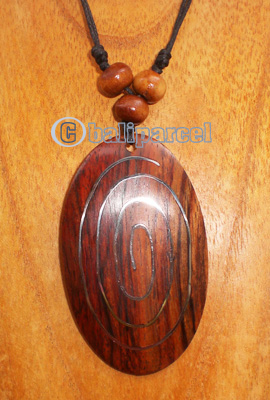 Wooden Necklace With Stainless