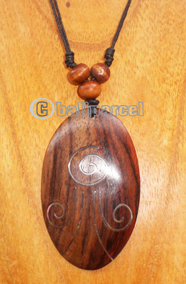 Wooden Necklace With Stainless