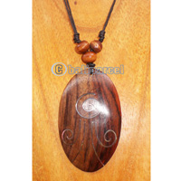 Wooden Necklace With Stainless