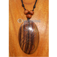 Wooden Necklace With Stainless