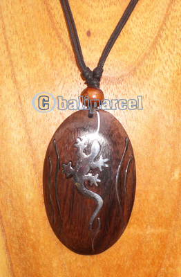 Wooden Necklace With Stainless