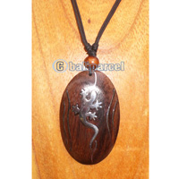 Wooden Necklace With Stainless