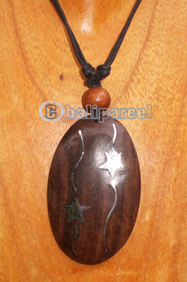 Wooden Necklace With Stainless