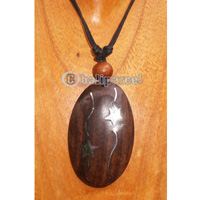 Wooden Necklace With Stainless