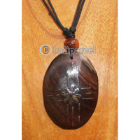 Wooden Necklace With Stainless
