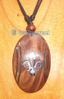Wooden Necklace With Stainless