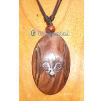 Wooden Necklace With Stainless