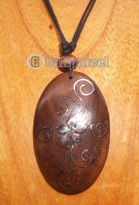 Wooden Necklace With Stainless