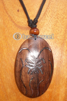 Wooden Necklace With Stainless