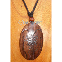 Wooden Necklace With Stainless