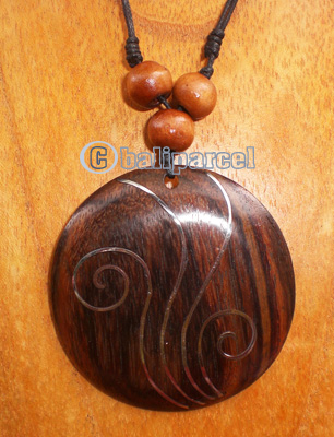 Wooden Necklace With Stainless