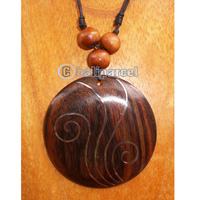 Wooden Necklace With Stainless