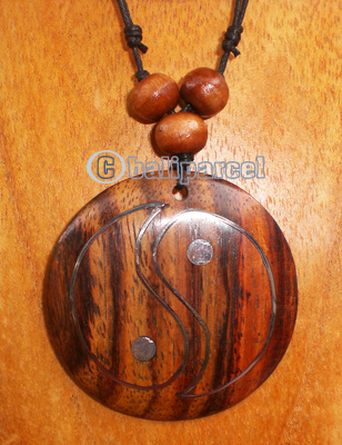 Wooden Necklace With Stainless