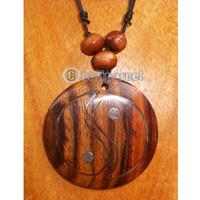 Wooden Necklace With Stainless