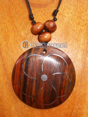 Wooden Necklace With Stainless