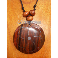 Wooden Necklace With Stainless