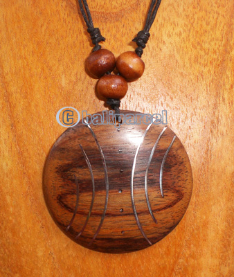 Wooden Necklace With Stainless