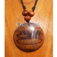 Wooden Necklace With Stainless
