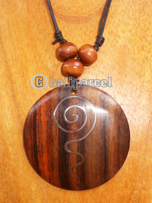 Wooden Necklace With Stainless