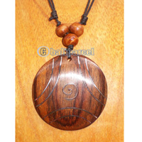 Wooden Necklace With Stainless