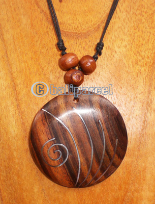 Wooden Necklace With Stainless