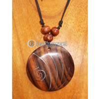 Wooden Necklace With Stainless