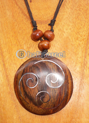 Wooden Necklace With Stainless