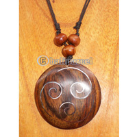 Wooden Necklace With Stainless