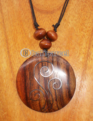 Wooden Necklace With Stainless