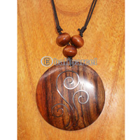 Wooden Necklace With Stainless
