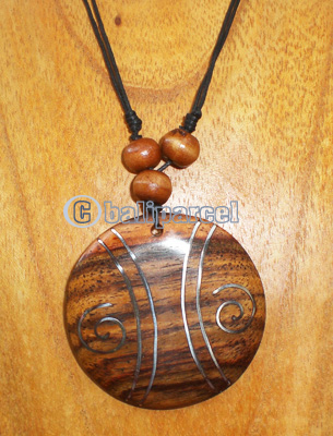 Wooden Necklace With Stainless