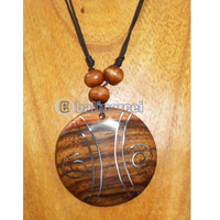 Wooden Necklace With Stainless